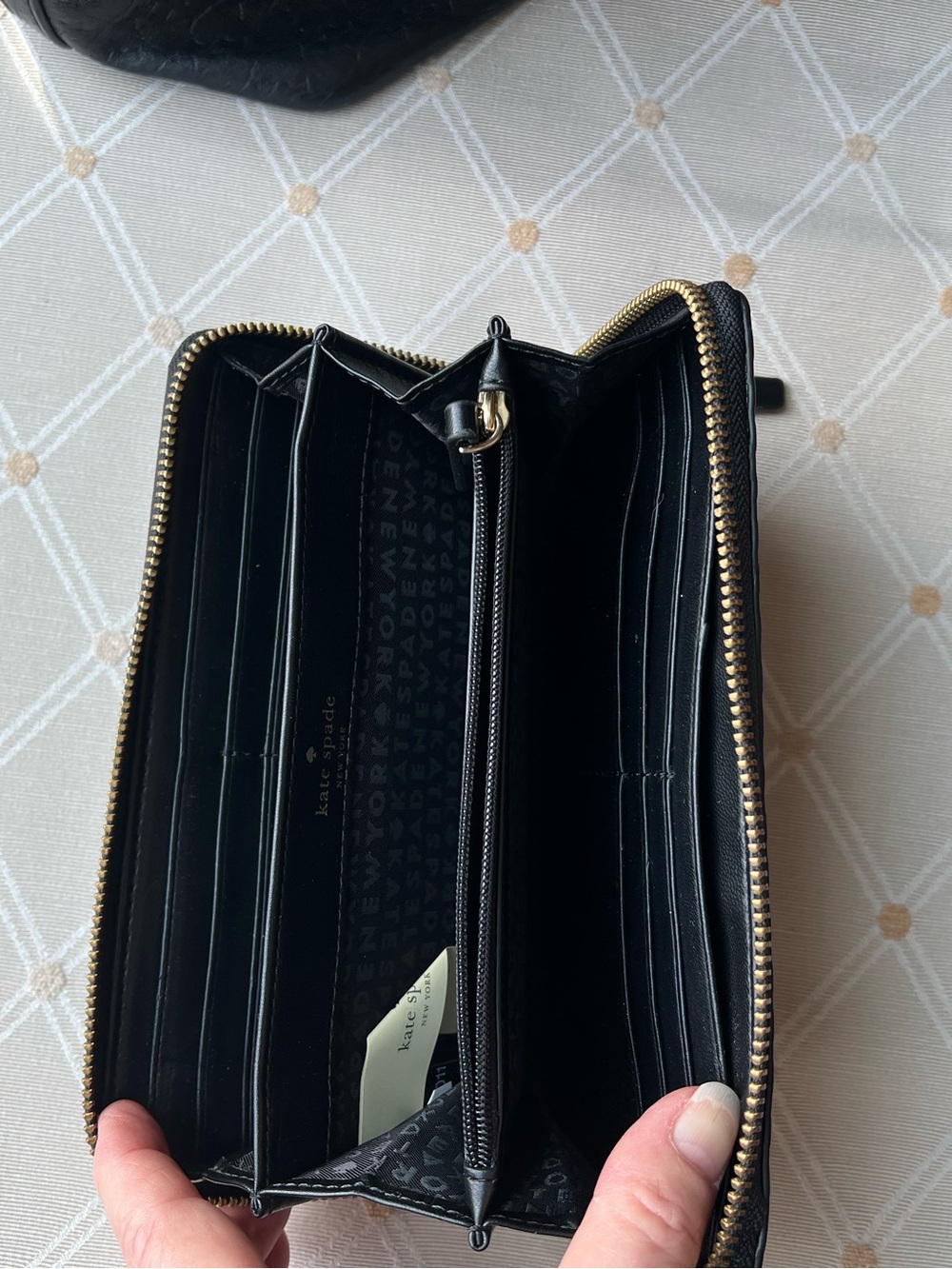 Kate Spade Black Embossed Spade & Heart Tote & Matching Wallet Set - Picture 8 of 8